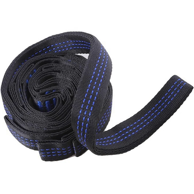 Blue 2pc Hammock Tree Straps Set Effortless Operation Stretching Straps