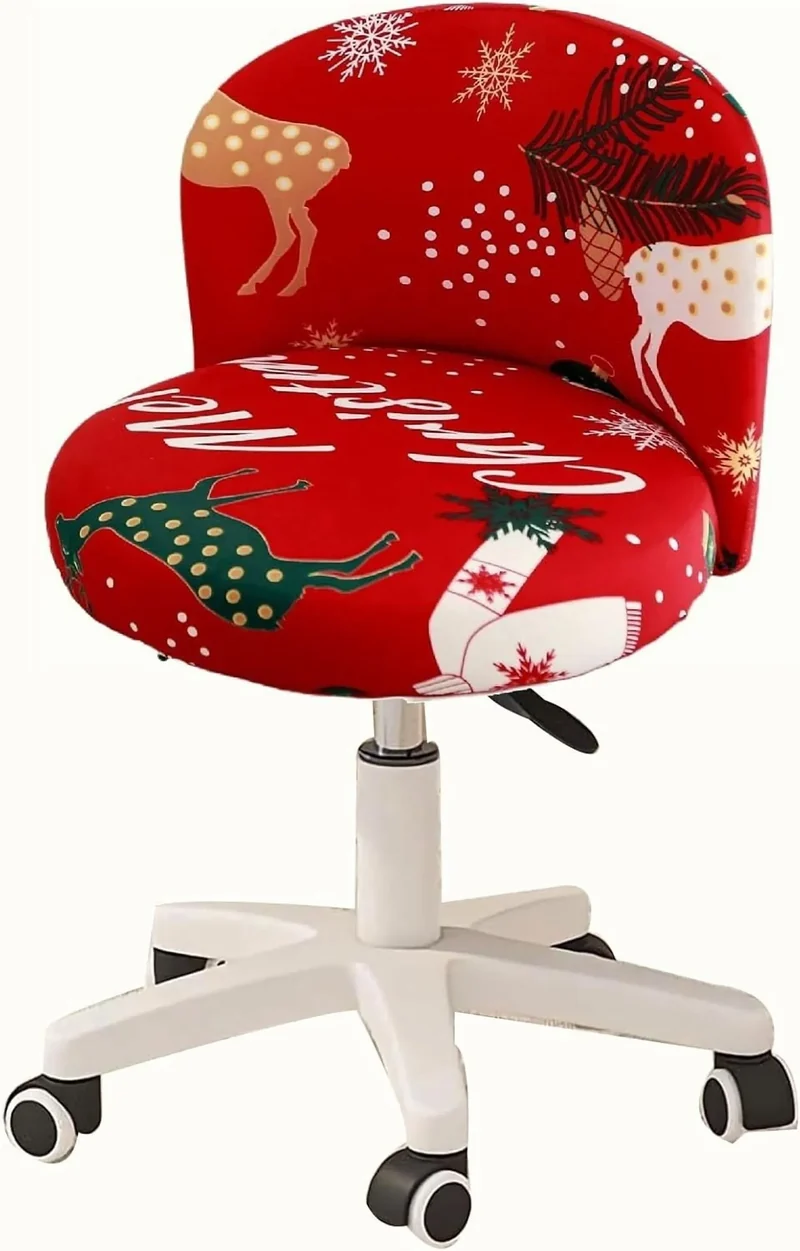 Red Stretch Round Back Chair Cover
