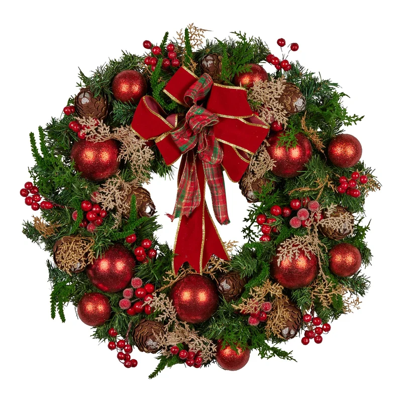 Christabelle 56cm Christmas Wreath Lush Green Holiday Door Wreath