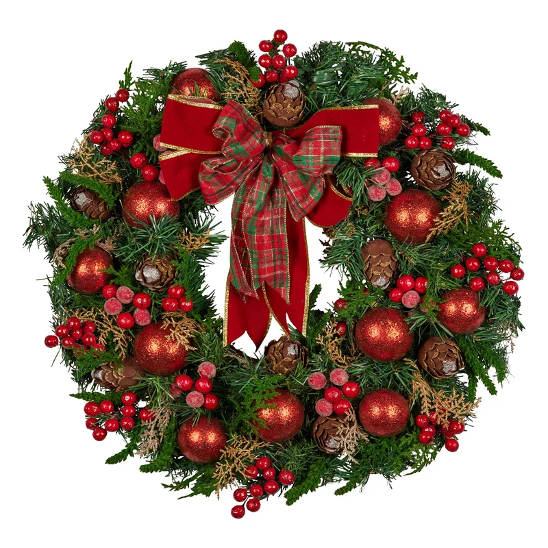 Christabelle Stunning 71cm Christmas Wreath Lush Red Baubles Berries