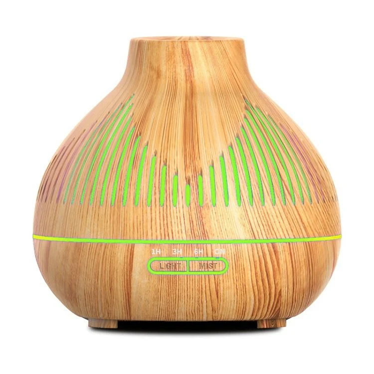 Light Wood (2-Pack) 500mL Wood-Grain Ultrasonic Diffuser & Humidifier