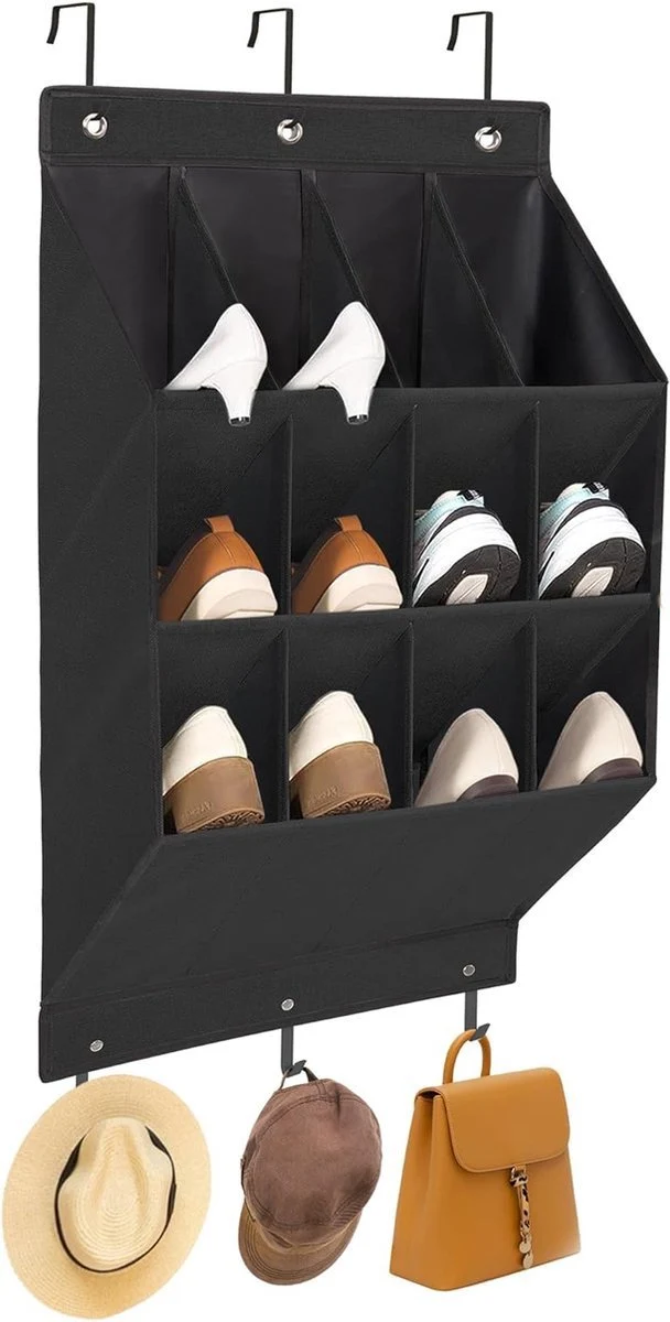 Black Over-Door Hanging Shoe Organiser