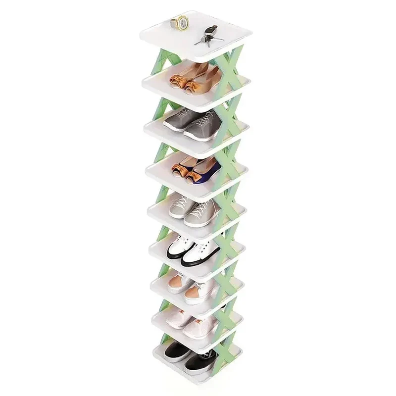 Green Shoe Rack Home Use Space Saving Clip Storage Organiser Cabinet