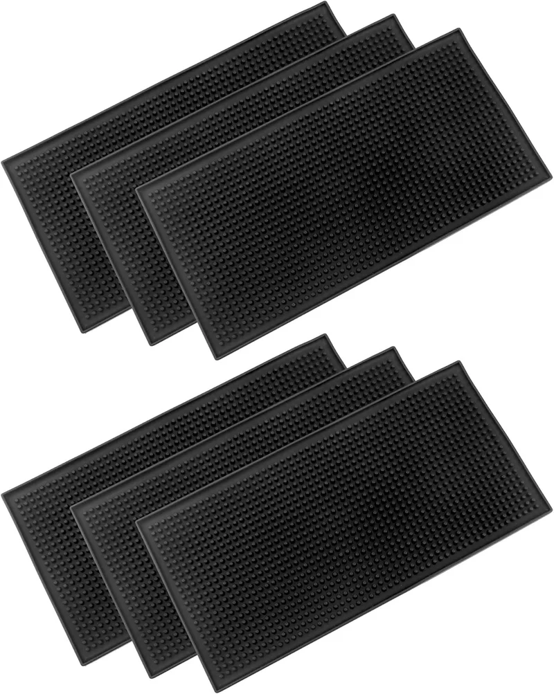 12"x6" Black Rubber Bar Mat