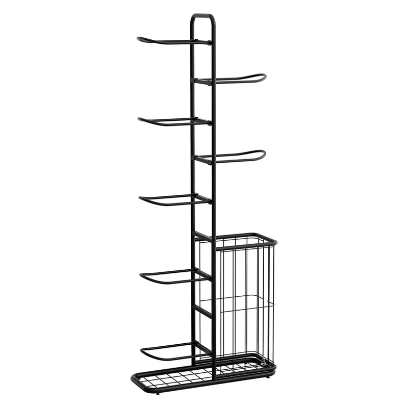 Black Everfit Ball Storage Rack Sports Equipment Organiser 7-Tier