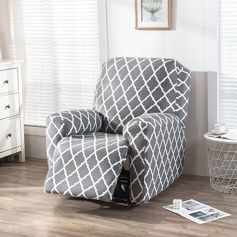 Grey Stretch Recliner Chair Cover Three-Seater