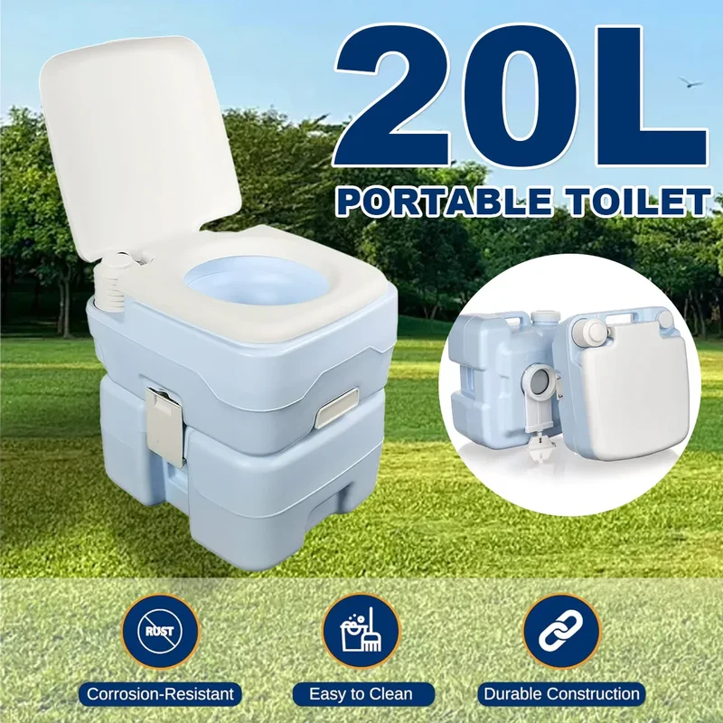 20L Toilet Camping Toilet for Hiking RV Trips Emergency Potty Seat