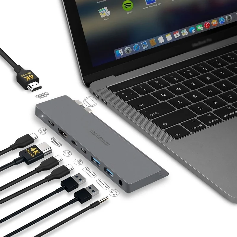 INTACT 9839T Dual USB-C 8-in-1