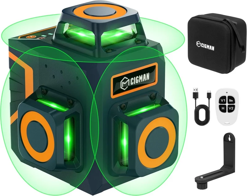 CIGMAN Green Laser Level 3 x 360°