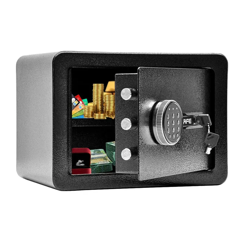 All Steel Safety Box Wall Mountable Fireproof Mini Safe Box Keypad & Key