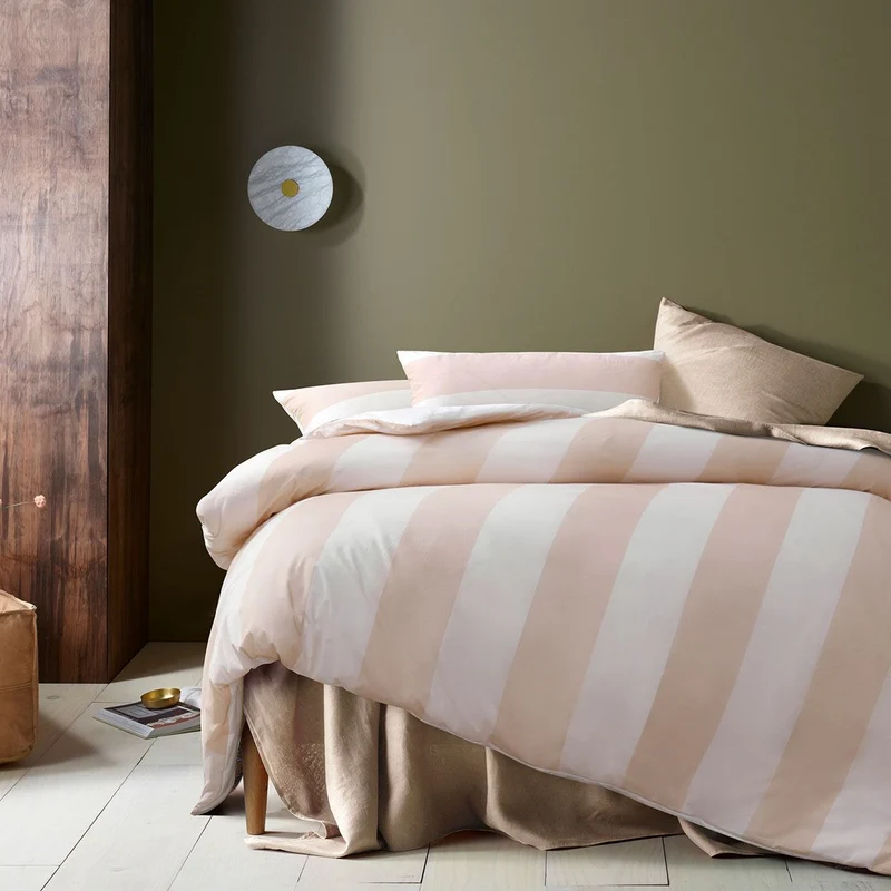 Accessorize Regency Natural Striped Washed Cotton Quilt Cover Set King
