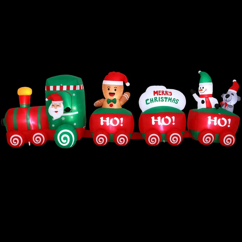 Jingle Jollys Christmas Inflatable Santa Train 3.6M Length LED