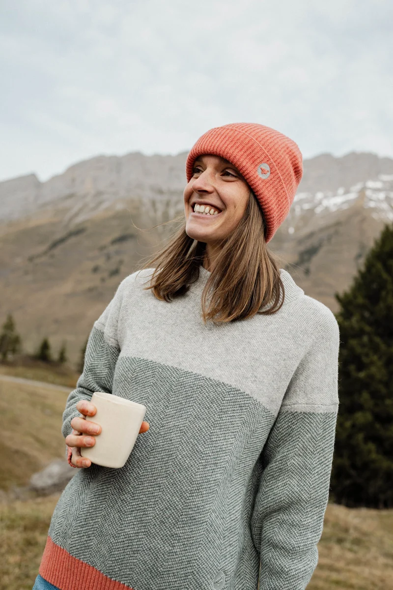 Pull chaud en laine recyclée Femme SKAGGGAM