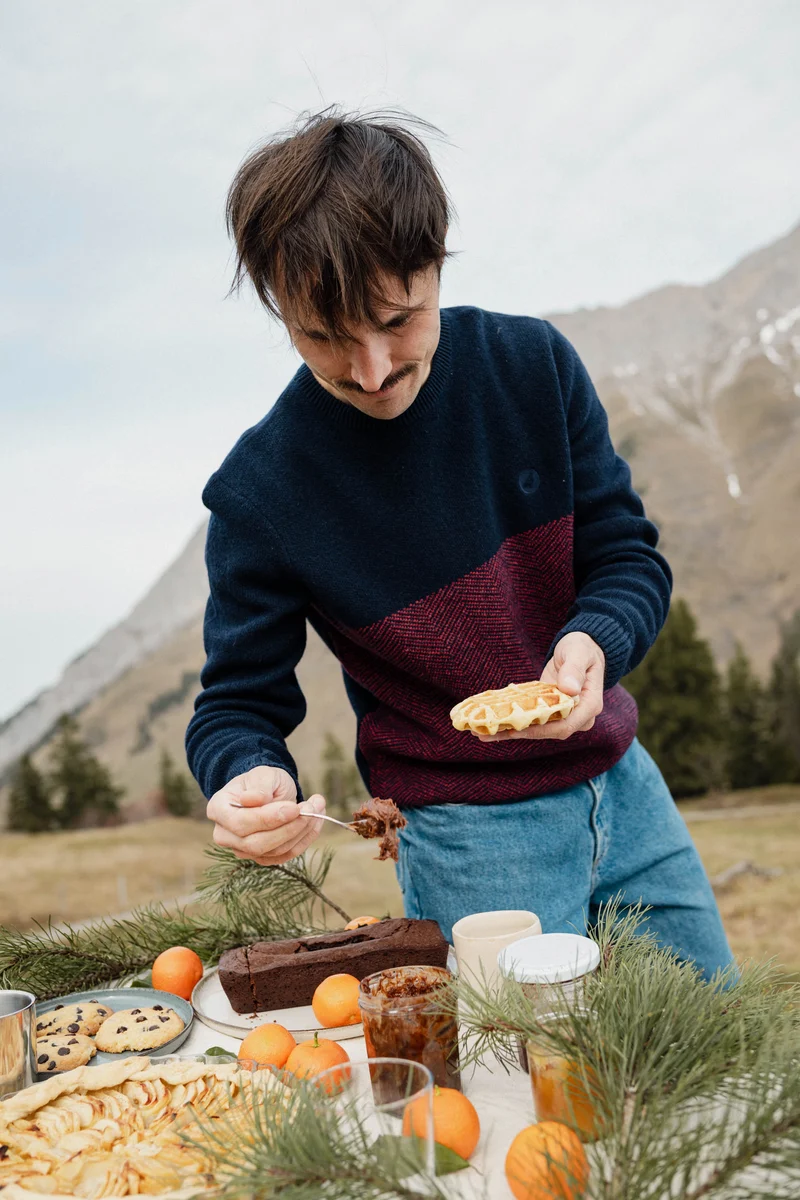 Pull chaud en laine recyclée Homme SNEJNI2