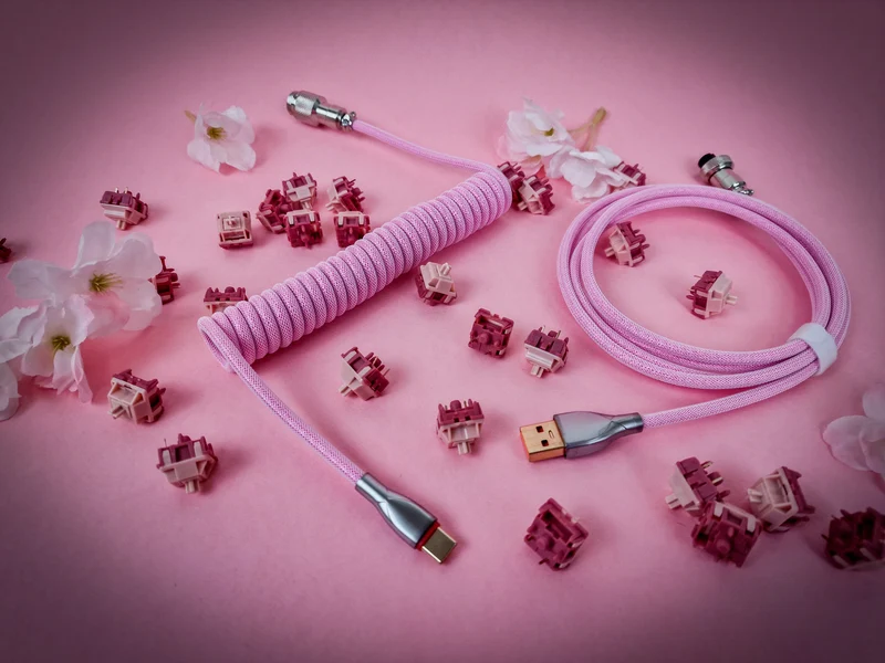 Flamingo Pink Coiled Aviator-kabel