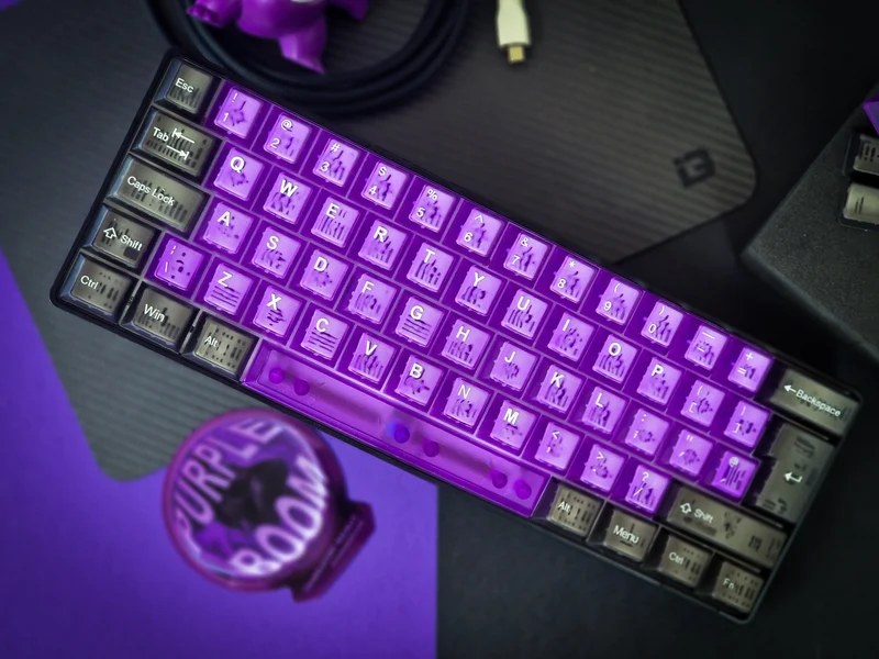 Genomskinlig lila bom Keycap Set