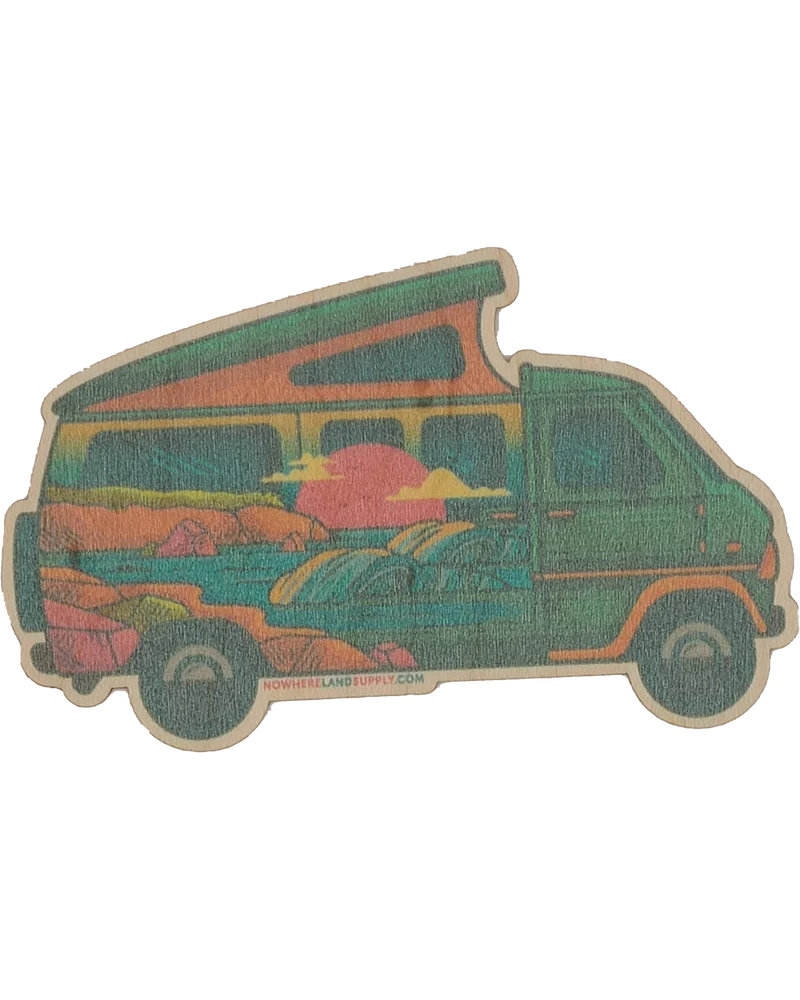 Beach Van Wood Sticker - Dust City