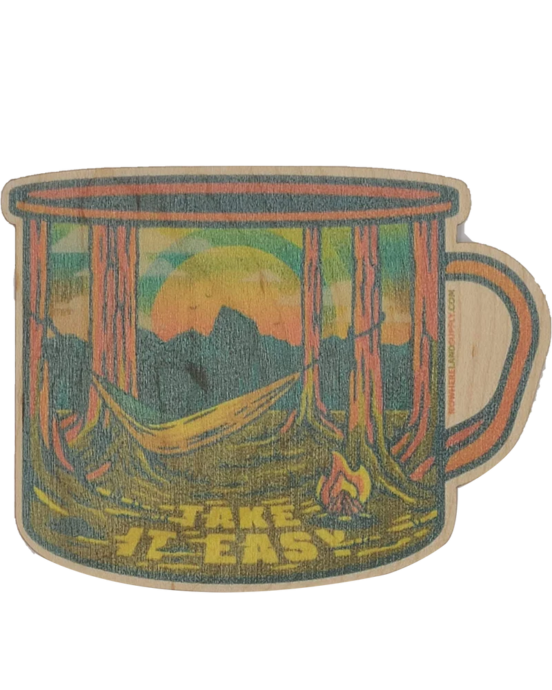 Camping Mug Wood Sticker - Dust City