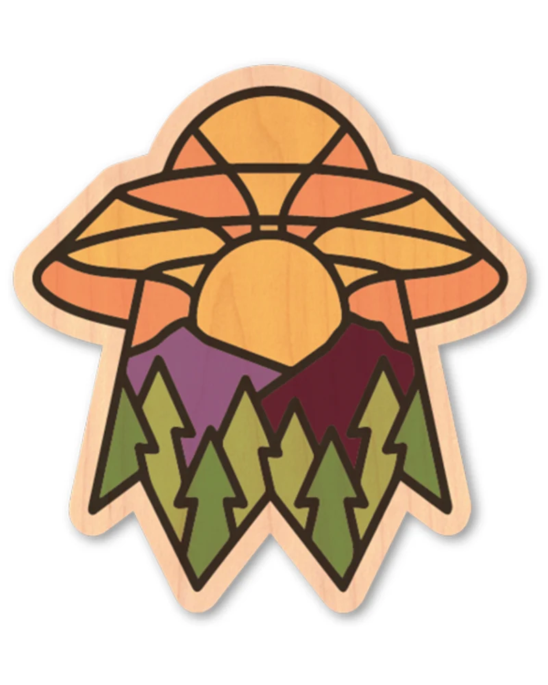 UFO Wood Sticker - Dust City