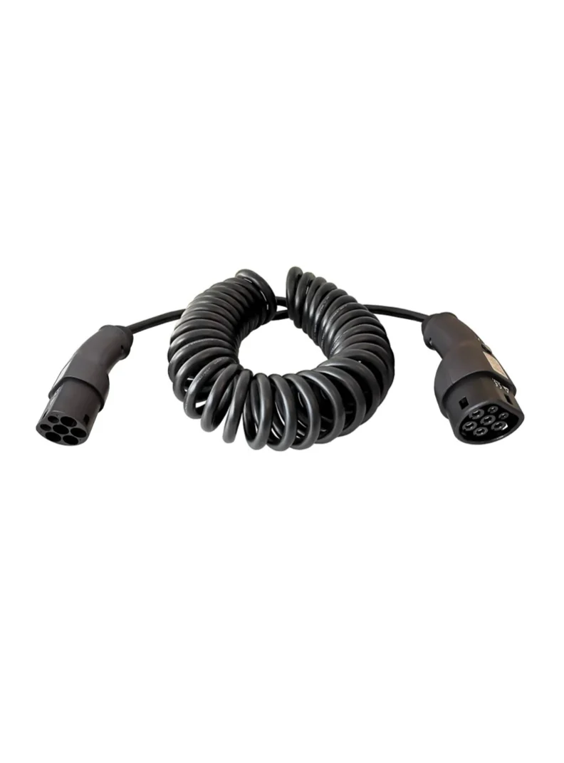 Metron Spiral Laddkabel med Tesla Knapp Typ 2
