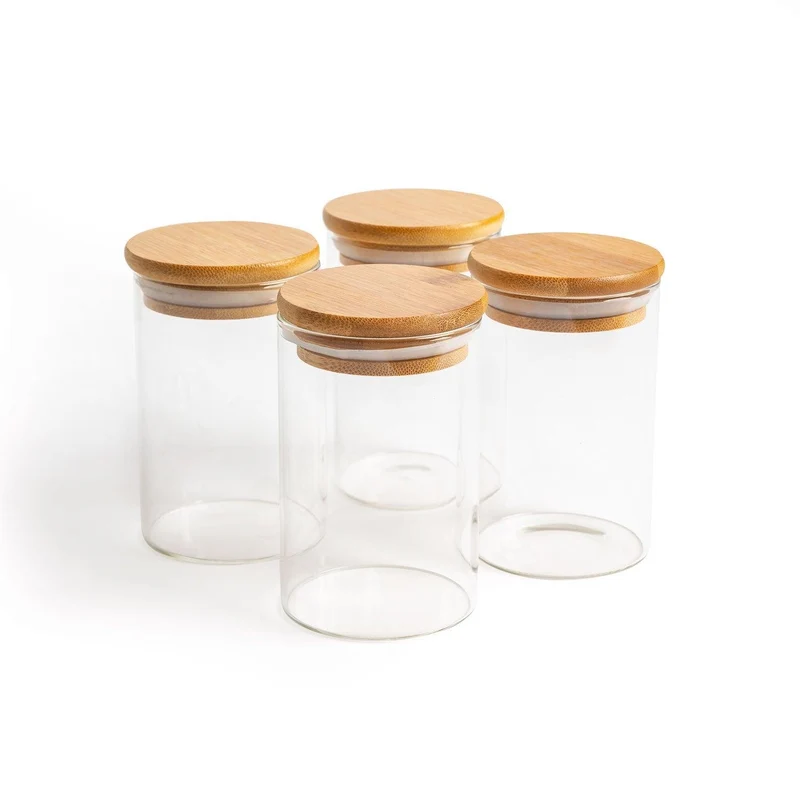 ThermoTasty: Aufbewahrungsglas, Modell: rund, Größe: 6,5x10cm, 300ml, 4er-Set