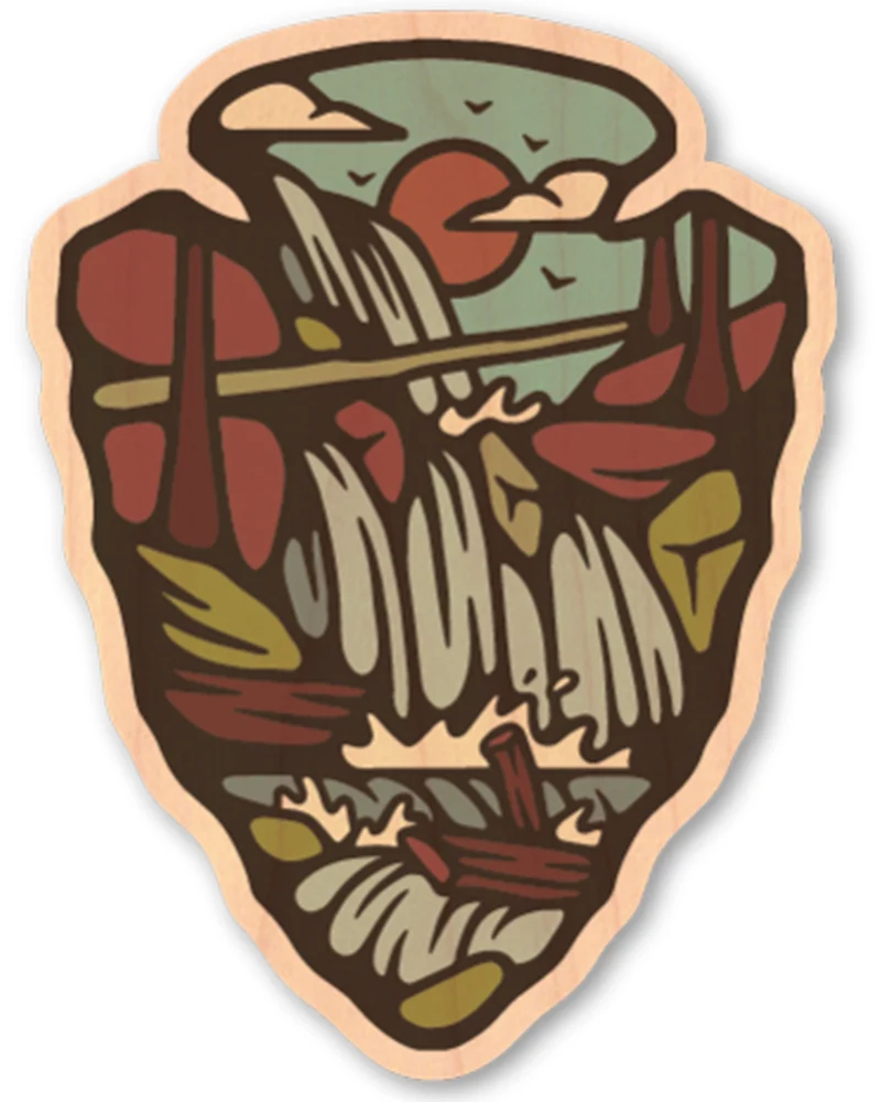 Arrowhead Waterfall Wood Sticker - Dust City