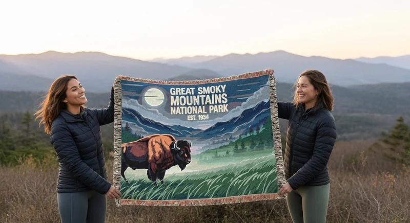 Personalized "Great Smoky Mountains National Park" Woven Blanket