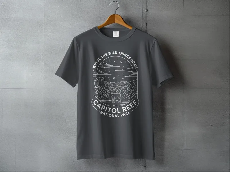 "Where the Wild Things Roam" Capitol Reef National Park Deer T-Shirt