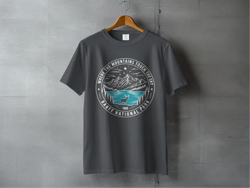 "Where The Mountains Touch The Sky" Banff National Park T-Shirt