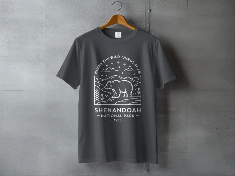"Where The Wild Things Roam" Shenandoah National Park Bear T-Shirt