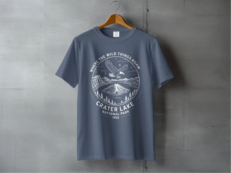 "Where The Wild Things Roam" Crater Lake National Park T-Shirt