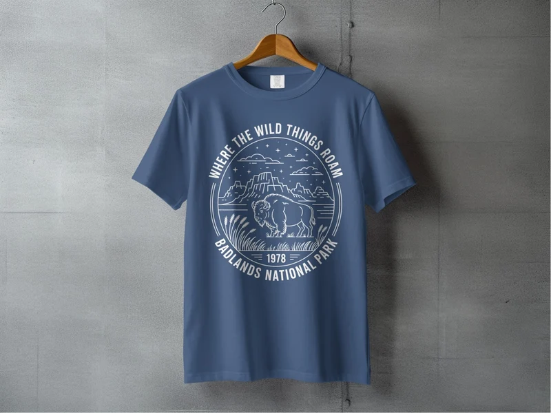"Where The Wild Things Roam" Badlands National Park T-Shirt