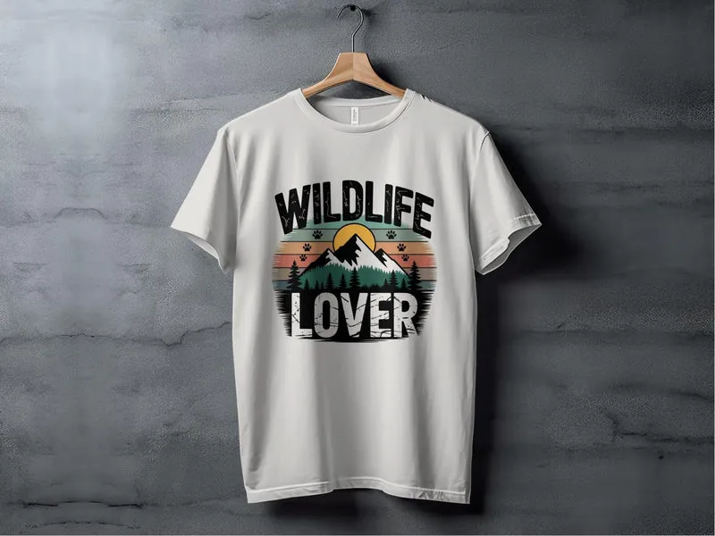 "Wildlife Lover" T-Shirt featuring Mountain Design