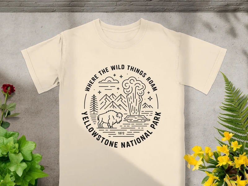 "Where The Wild Things Roam" Yellowstone National Park T-Shirt