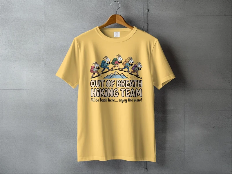 "Out of Breath Hiking Team" Goat T-Shirt
