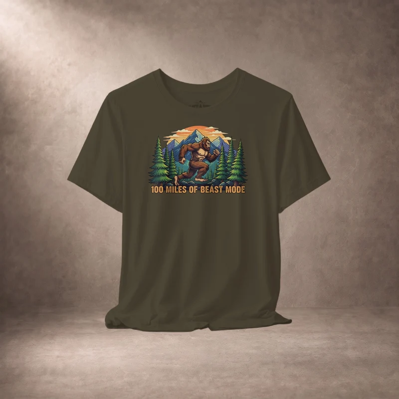 100 Miles Of Beast Mode Running Bigfoot T-Shirt