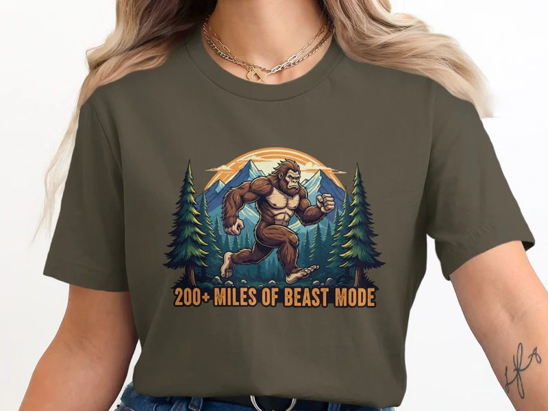 200 Plus Miles Of Beast Mode Running Sasquatch T-Shirt