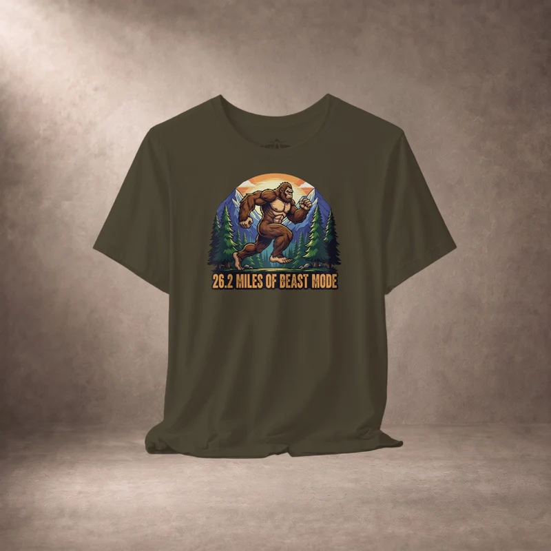 26.2 Miles Of Beast Mode Bigfoot Marathon Runner T-Shirt