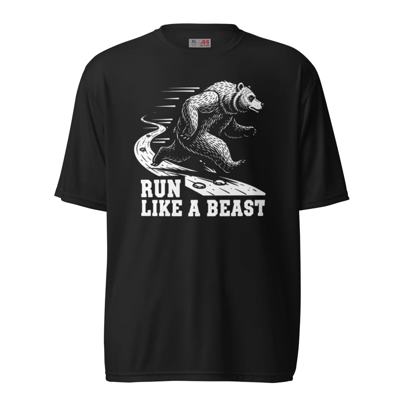 Run Like a Beast Grizzly Bear Moisture Wicking T-Shirt